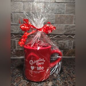 Colonial Cafe Red Coffee Mug with Heart Design